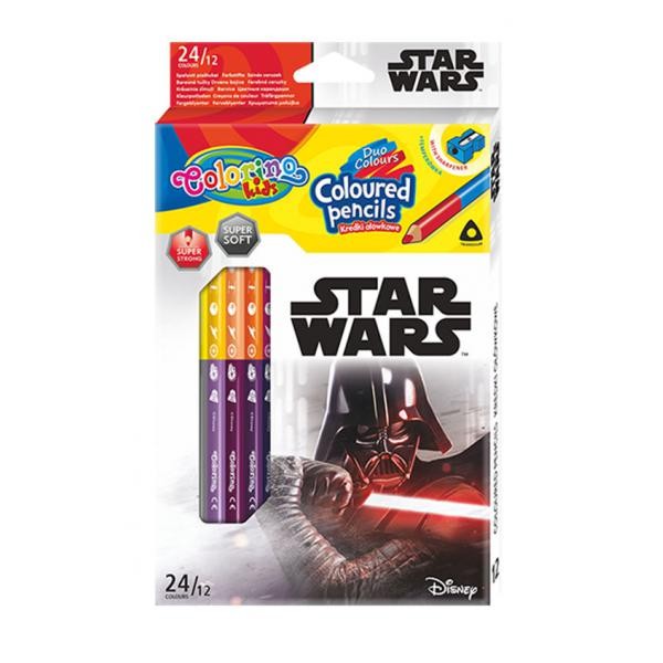 Pastelky trojhranné - oboustranné - 12 ks - Star Wars