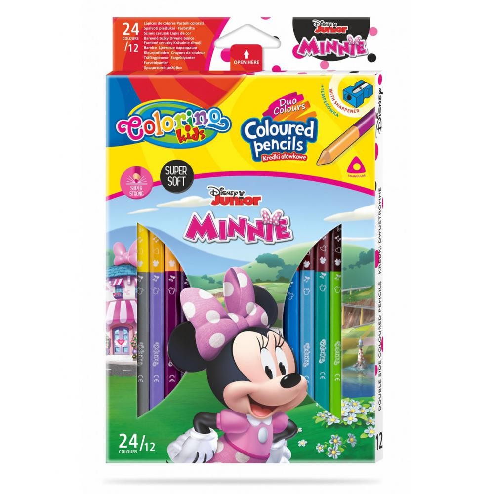 Pastelky trojhranné - oboustranné - 12 ks - Minnie