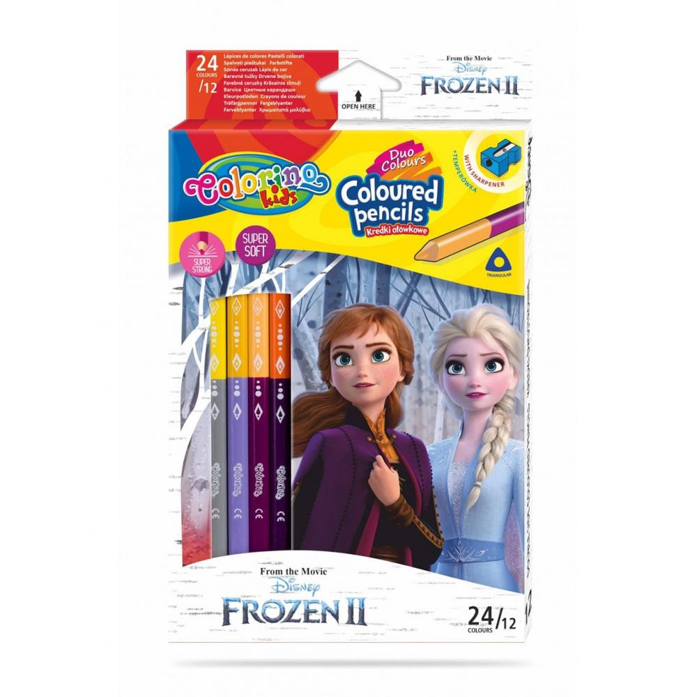 Pastelky trojhranné - oboustranné - 12 ks - Frozen