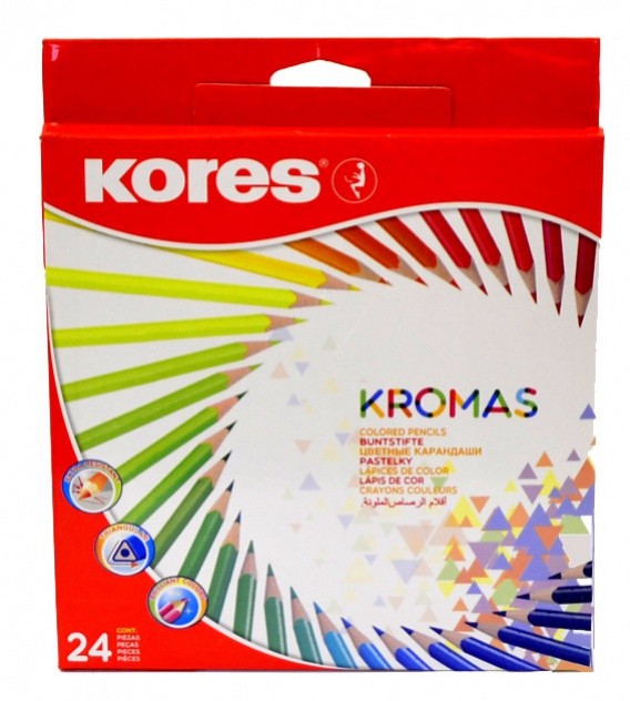 Trojhranné pastelky Kores Kromas 3 mm - 24 ks
