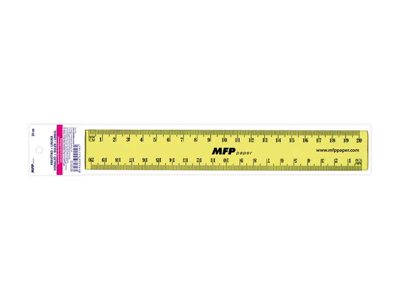 Pravítko 20 cm žluté