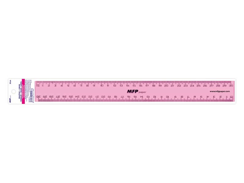 Pravítko 30 cm růžové