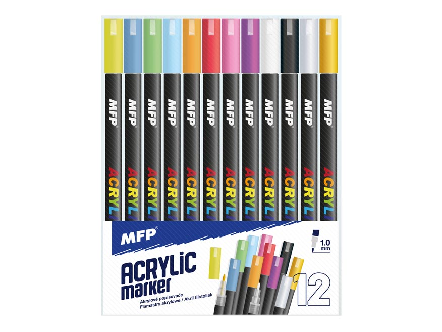 Akrylový popisovač 1 mm 12 ks