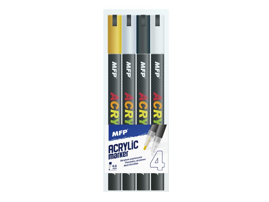Akrylové popisovače 4 mm 4 barvy