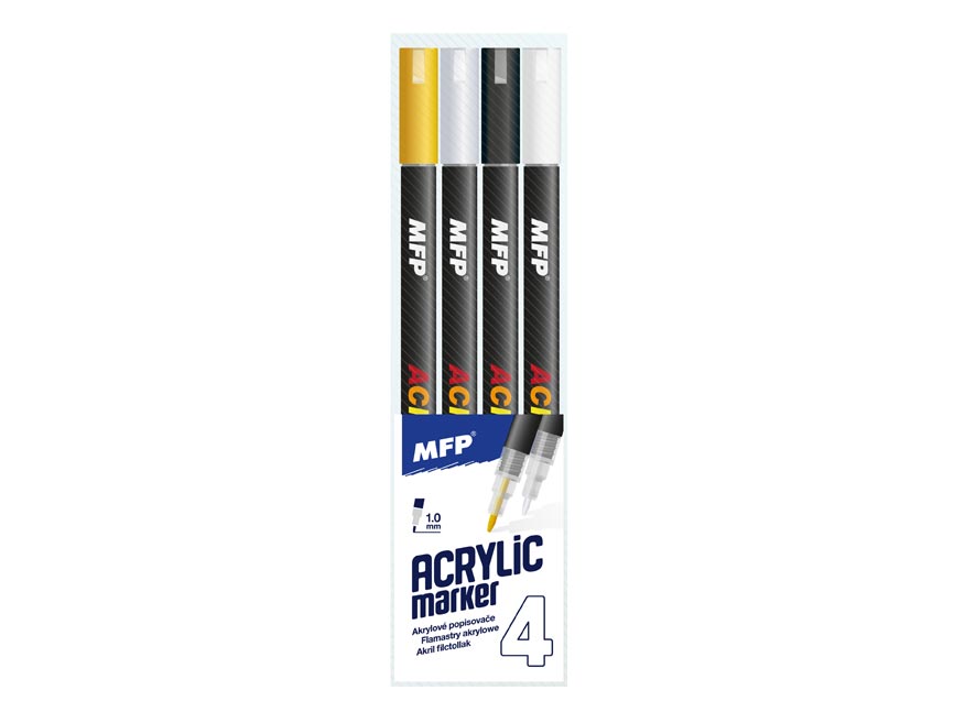 Akrylové popisovače 1 mm 4 barvy