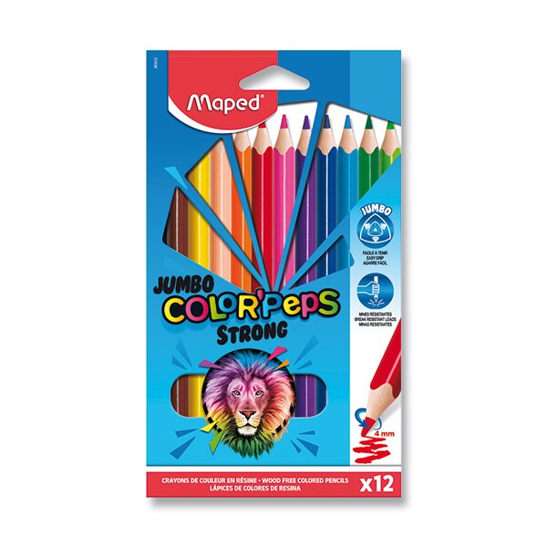 Pastelky Maped Strong JUMBO - 12 barev