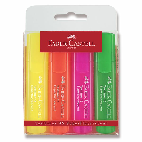 ZVÝRAZŇOVAČ FABER-CASTELL TEXTLINER 1546 - 4 KUSY