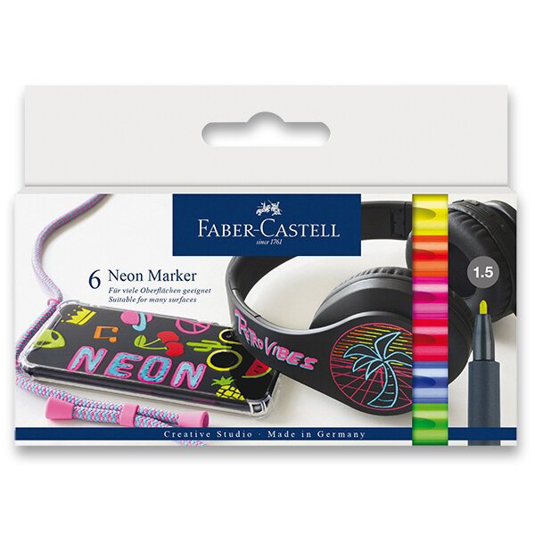 POPISOVAČ FABER-CASTELL NEON - 6 BAREV