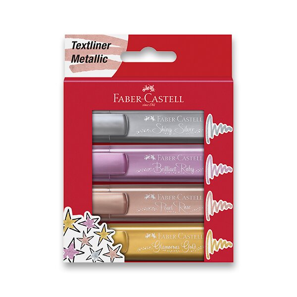 ZVÝRAZŇOVAČ FABER-CASTELL TEXTLINER 46 METALLIC - SADA 4 BAREV