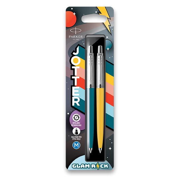 KULIČKOVÉ PERO PARKER JOTTER ORIGINALS GLAM ROCK - MODRÁ A ŽLUTÁ