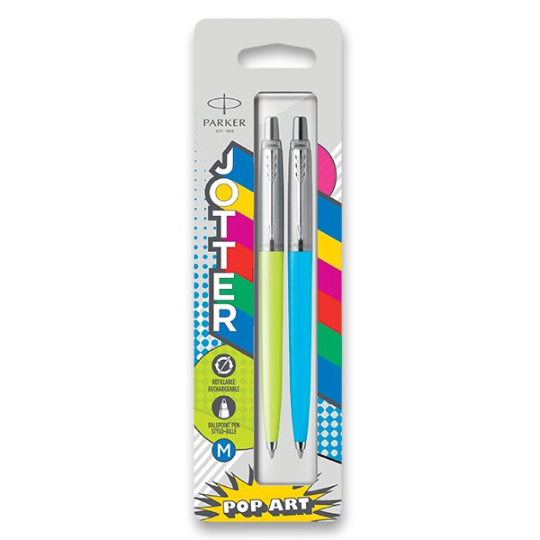 KULIČKOVÉ PERO PARKER JOTTER ORIGINALS POPART DUO - LIME / SKY BLUE, 2 KS