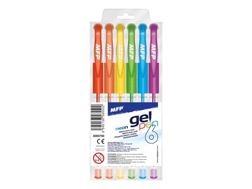 Gelové pero set NEON 6 ks