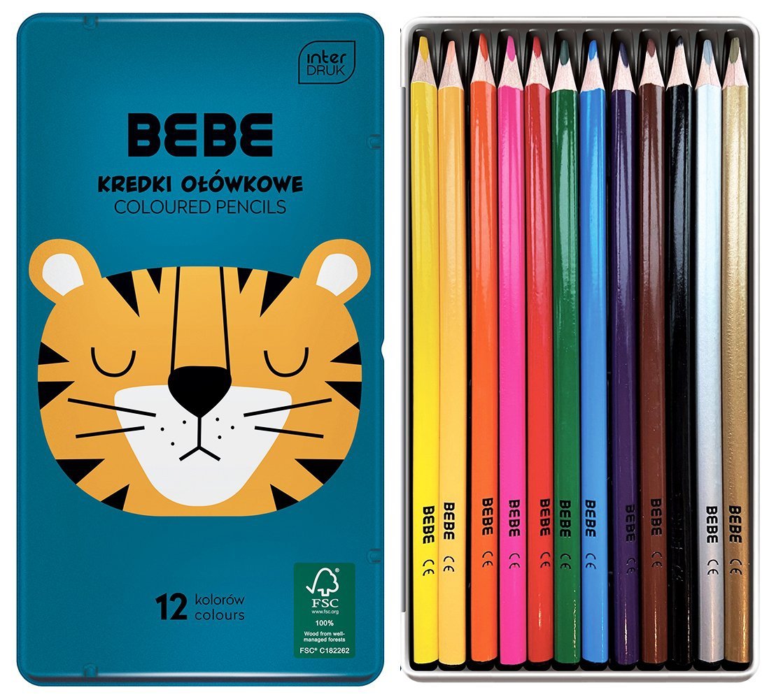 PASTELKY BB BOYS 12BAREV TROJHRANNÉ, PLECH. POUZDRO