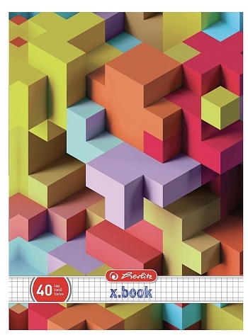 Sešit 445 A4, 40 listů, čtverečkovaný tetris barevný