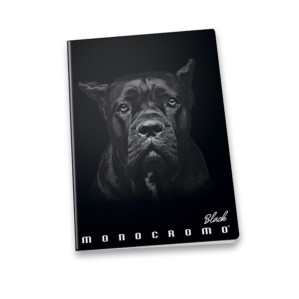 ŠKOLNÍ SEŠIT PIGNA MONOCROMO BLACK - A5, LINKOVANÝ pes