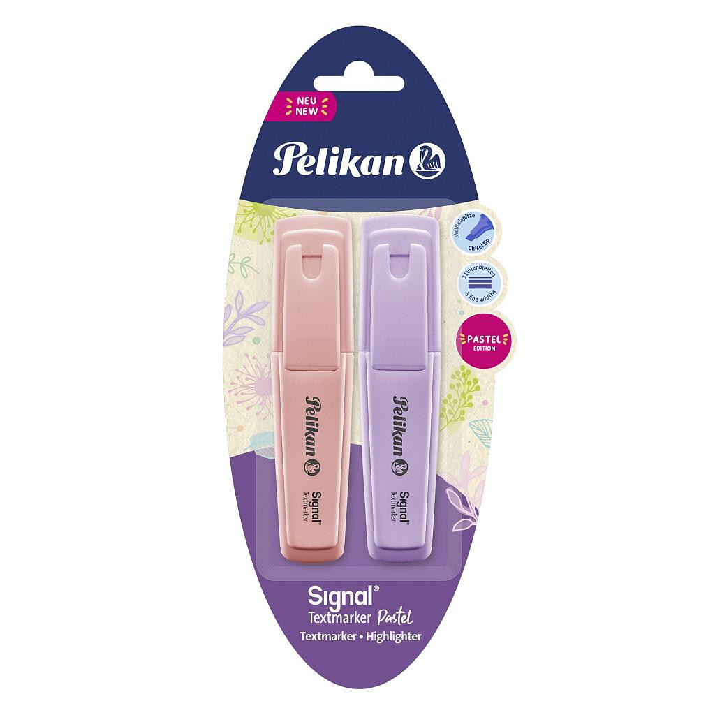Zvýrazňovače Signal Pastel 2 ks oranžová + fialová