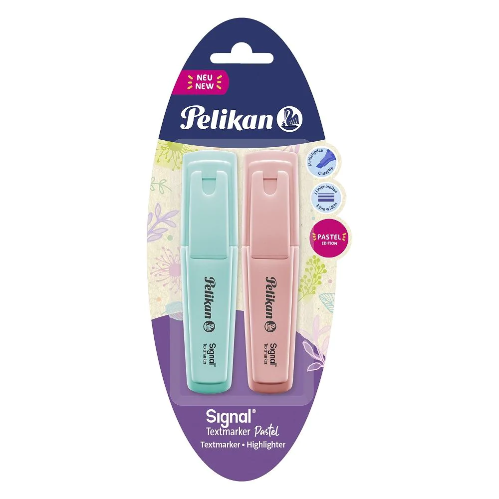 Zvýrazňovače Signal Pastel 2 ks modrá + meruňková