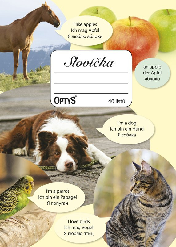 Sešit na slovíčka A5 zvířata