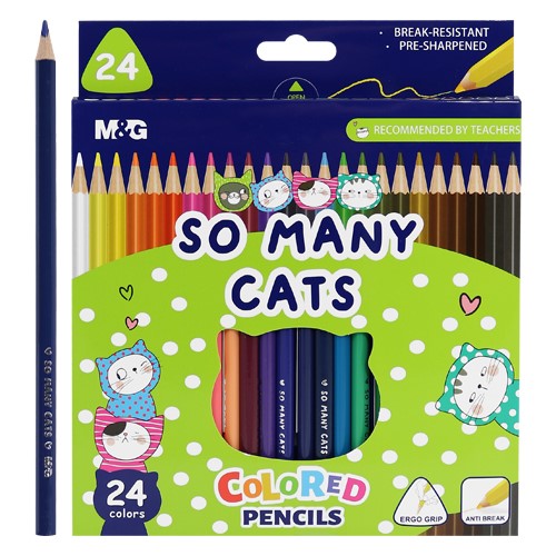 Pastelky trojhranné M&G So Many Cats 24 ks