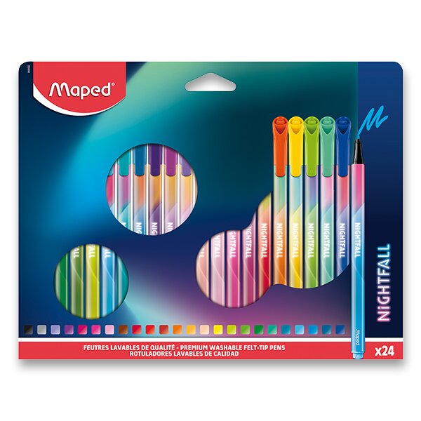 DĚTSKÉ FIXY MAPED COLOR'PEPS DECO NIGHTFALL - 24 BAREV