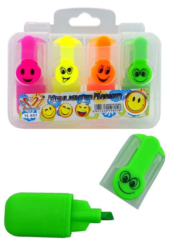 Zvýrazňovače 4 ks fluo mini