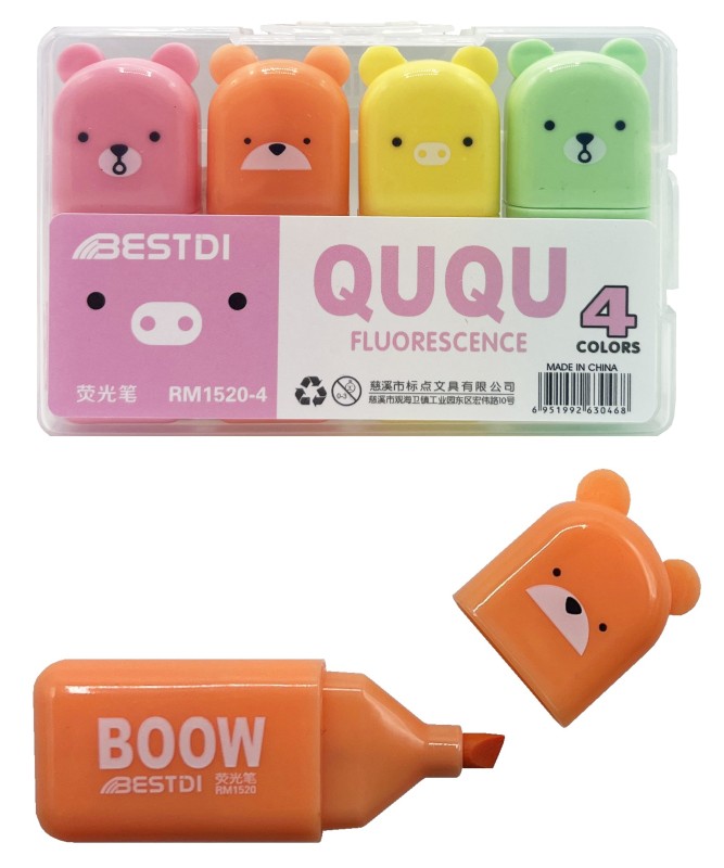Zvýrazňovače 4 ks pastel mini