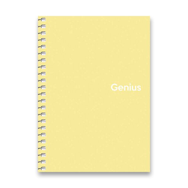 Kroužkový blok Shkolyaryk Genius A6, čtverečkovaný, 80 listů žlutý
