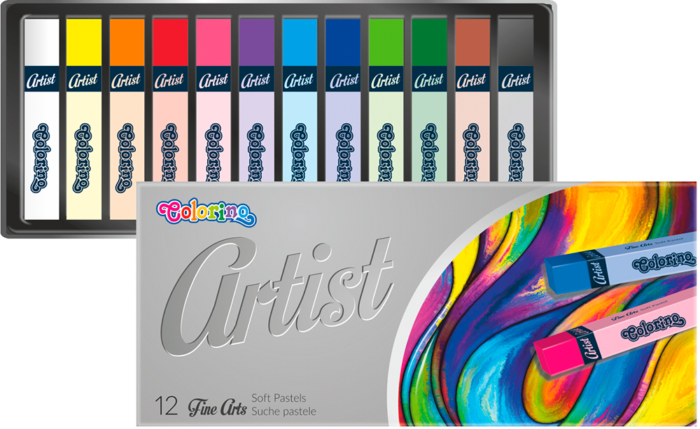 Suché pastely Colorino Artist, čtyřhranné 12 barev