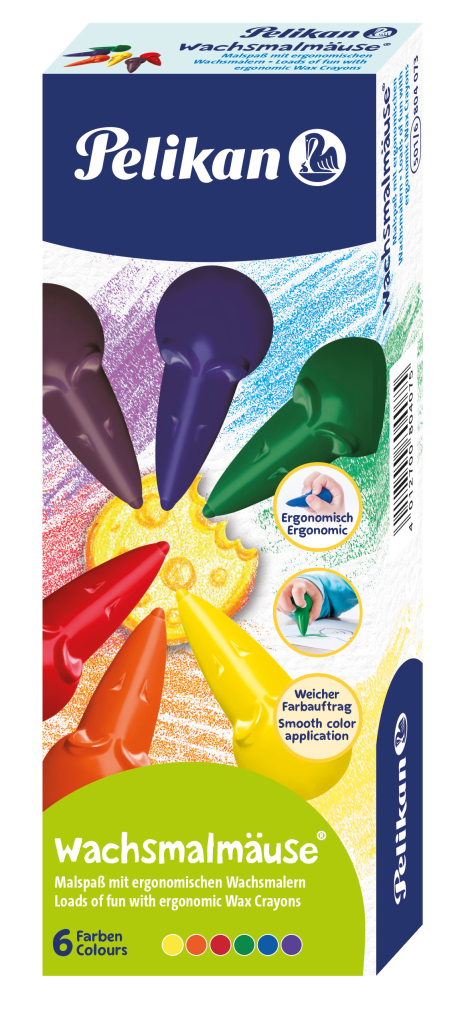 Voskové pastelky Pelikan Myška 6 ks