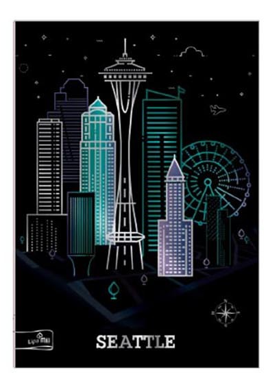 Sešit 444 Premium Metallic Cities Seatle