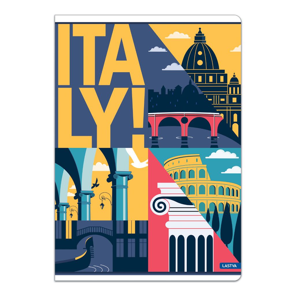 Sešit A5, linkovaný, 52 listů ITALY