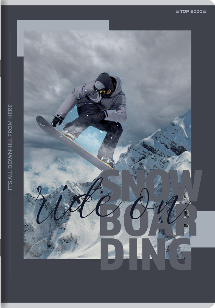 Sešit 564, A5, 60 listů, linkovaný Snowboarding