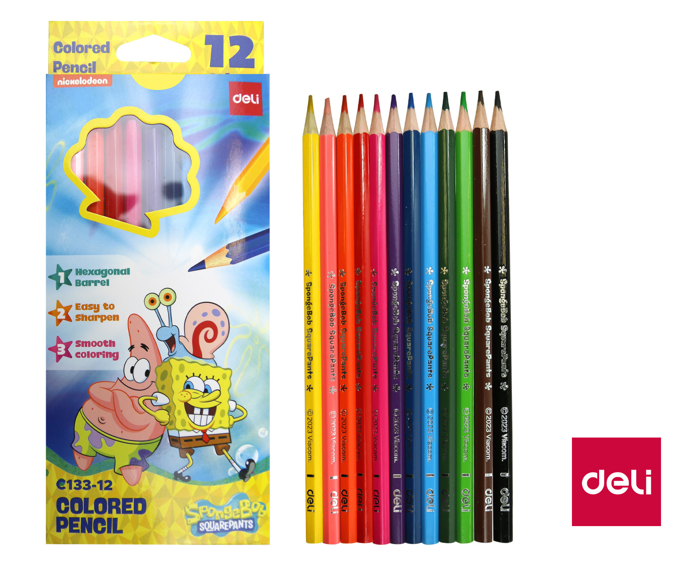 Pastelky SpongeBob 12 barev šestihranné