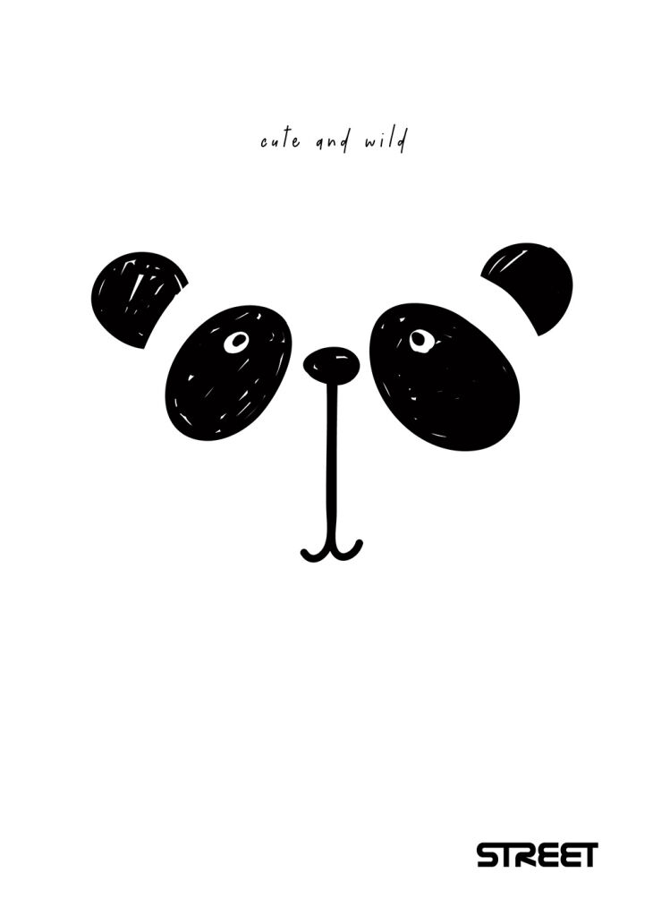Sešit A5 54 listů, linkovaný Black & White Panda
