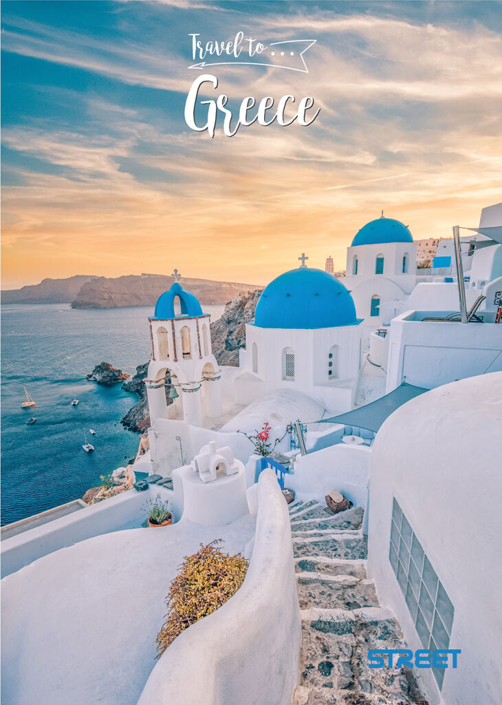 Sešit A5 56 listů, linkovaný Travel to Greece