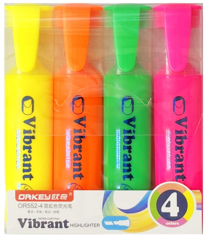 Zvýrazňovače fluo 4 ks
