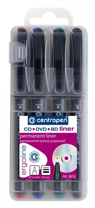 Sada permanentních popisovačů CD/DVD 4616 4 ks