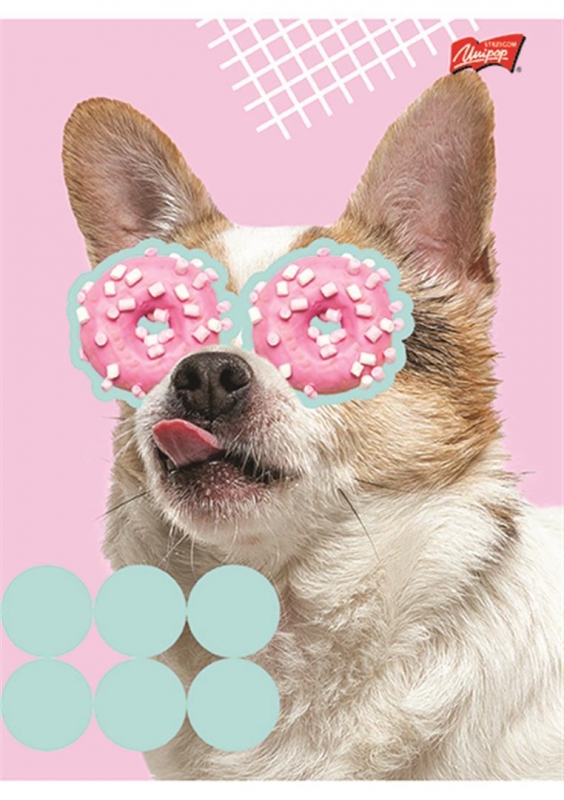 Sešit 564, 60 listů, linkovaný FUNNY DOG pink