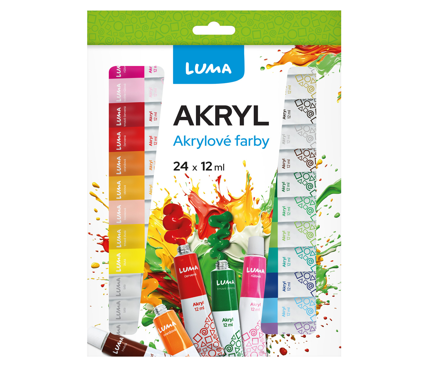 Akrylové barvy 12 ml, 24 barev LUMA
