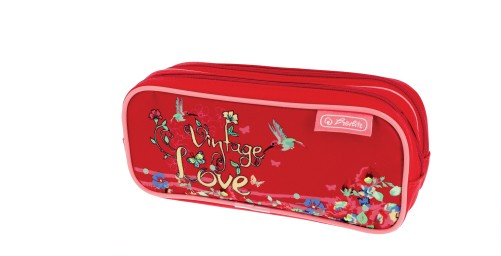 Pouzdro Herlitz, dvojité Vintage Love červené