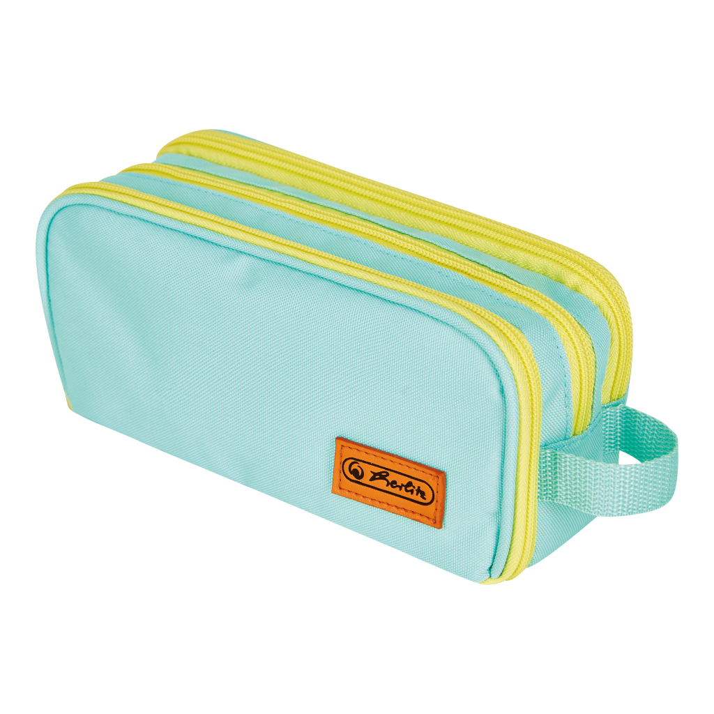 Pouzdro Herlitz dvojité mint / žlutá