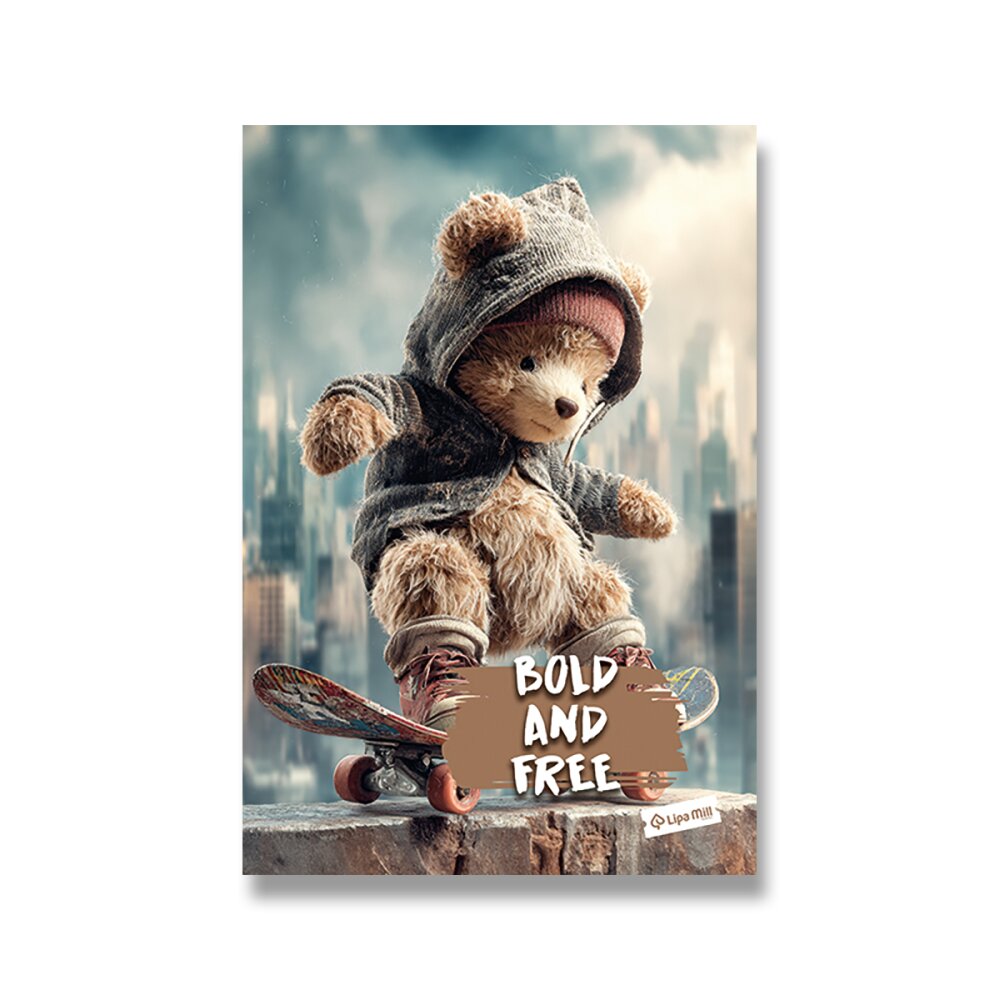 Sešit MAR-MAR Premium Teddy Bear - A4, linkovaný - BOLD AND FREE