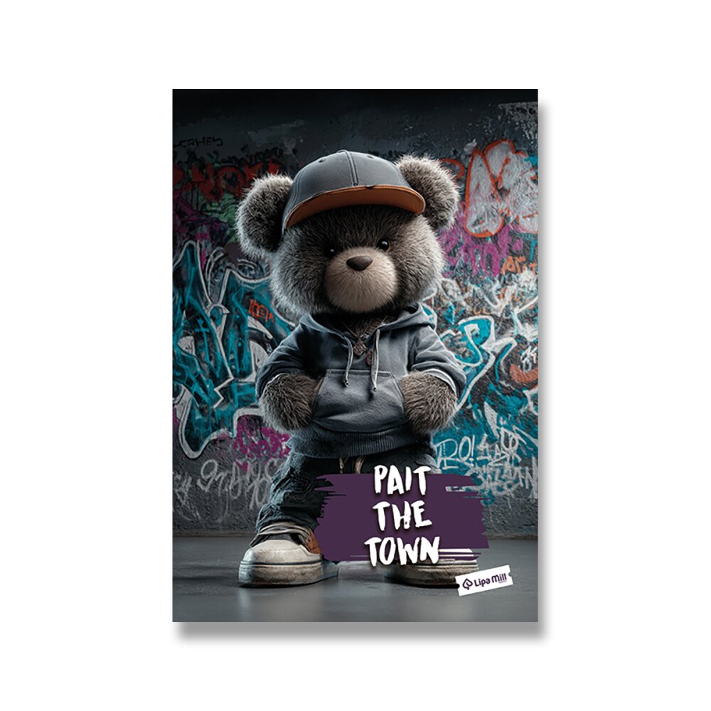 Sešit MAR-MAR Premium Teddy Bear - A4, linkovaný - PAINT THE TOWN
