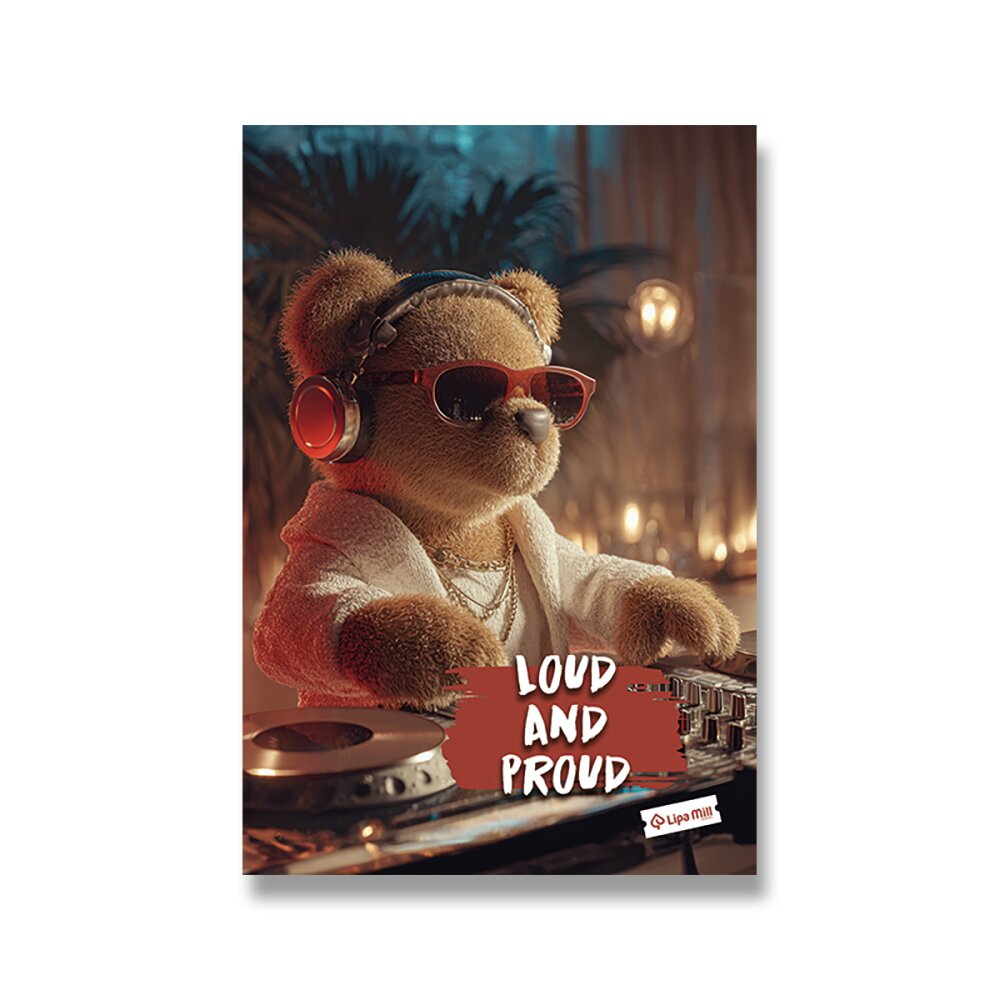 Sešit MAR-MAR Premium Teddy Bear - A4, linkovaný - LOUD AND PROUD