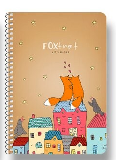 Kroužkový blok Shkolyaryk FOXtrot - A5, čtverečkovaný, 96 listů Lišky