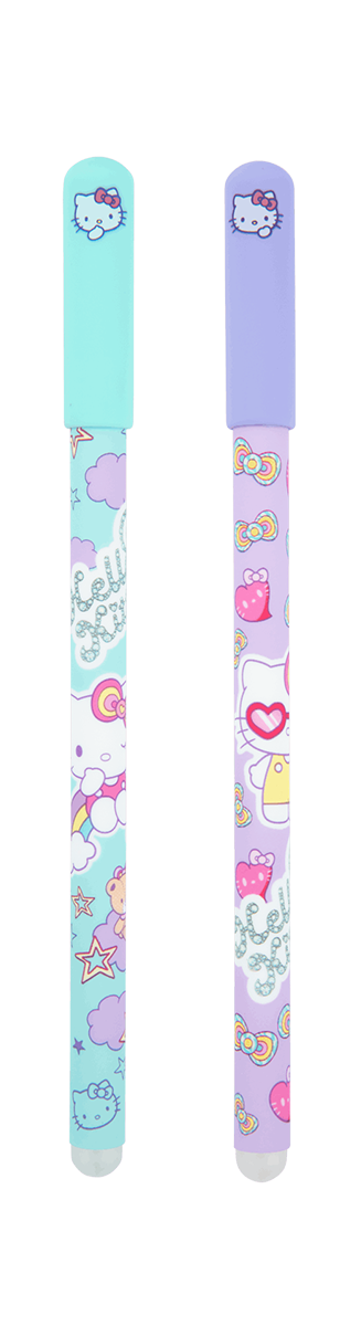 Colorino gumovatelné pero, Hello Kitty, s víčkem, modrá náplň fialové