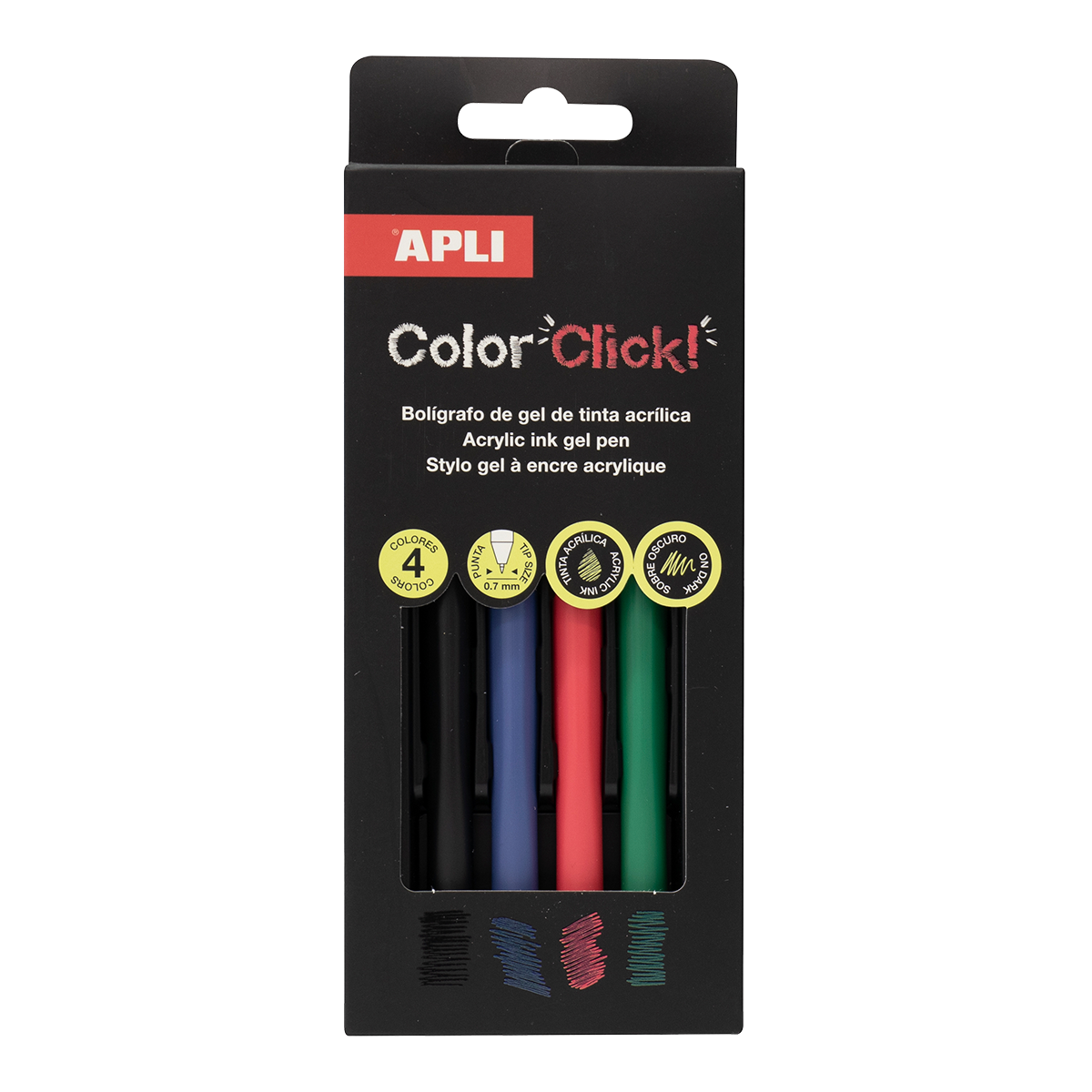 APLI sada gelových rollerů - Color Click, 4 ks, Basic