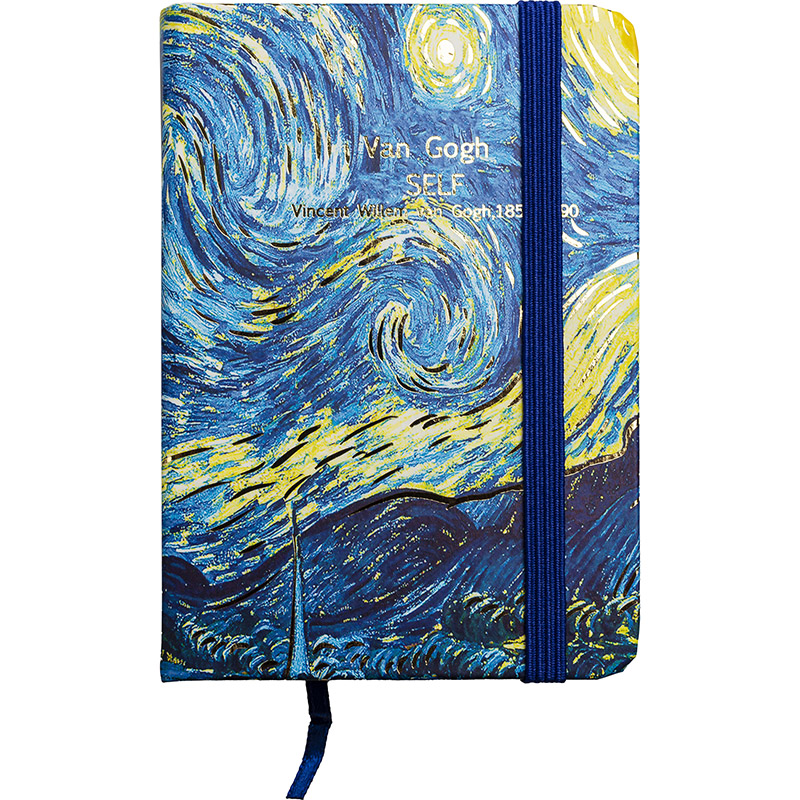 Zápisník A7 v tvrdé vazbě s gumičkou Vincent van Gogh 