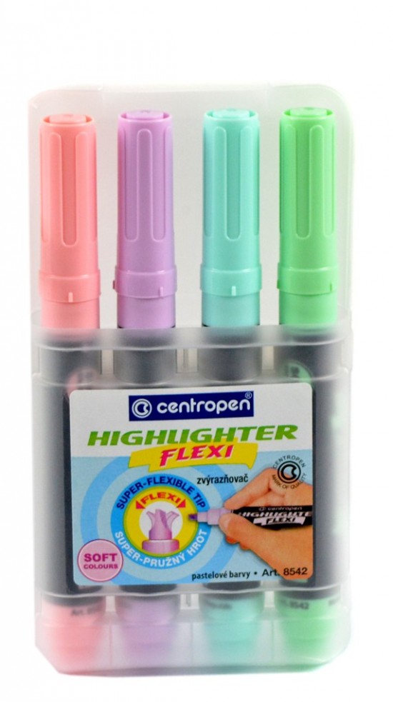 Sada zvýrazňovačů FLEXI PASTEL 4 ks 8542