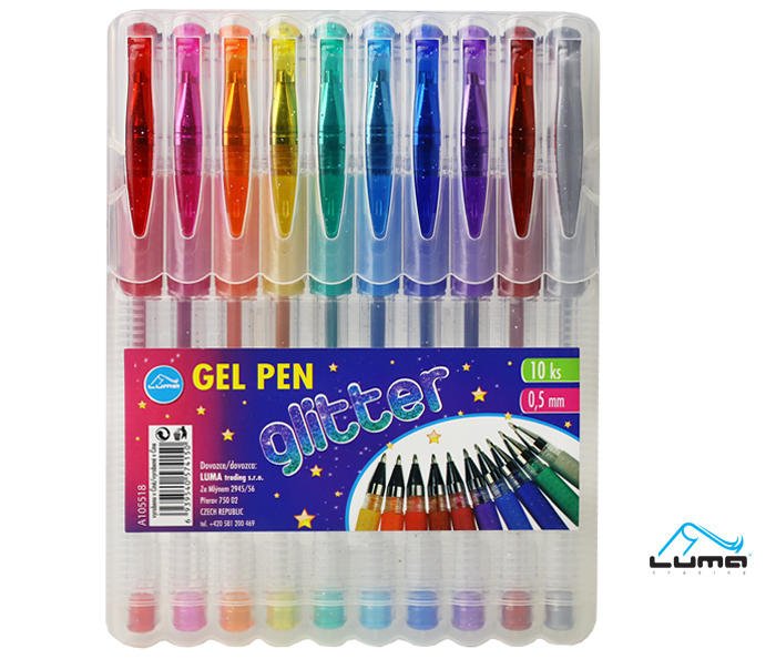 Gelové pero GLITTER 10 ks